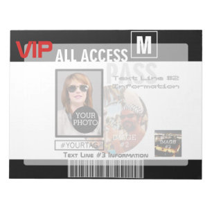 Bloc De Notas Hacer que su propio VIP Pass 8 sea personalizado