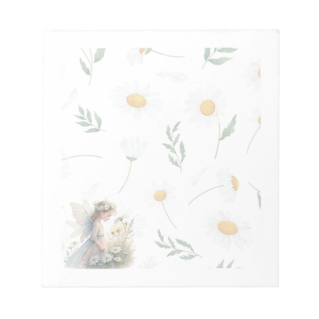 Bloc de notas Hada Daisy – Papelería floral capric (Frente)
