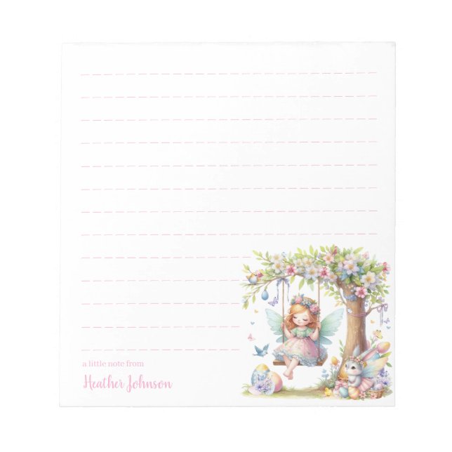 Bloc De Notas Hada de Pascua personalizada (Frente)