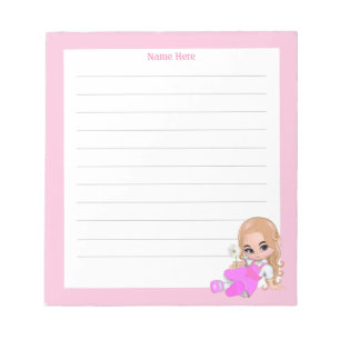 Bloc De Notas Hada linda y flores alineadas