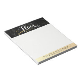 Bloc De Notas Hair Salon Hairstylist modernas tijeras de oro neg