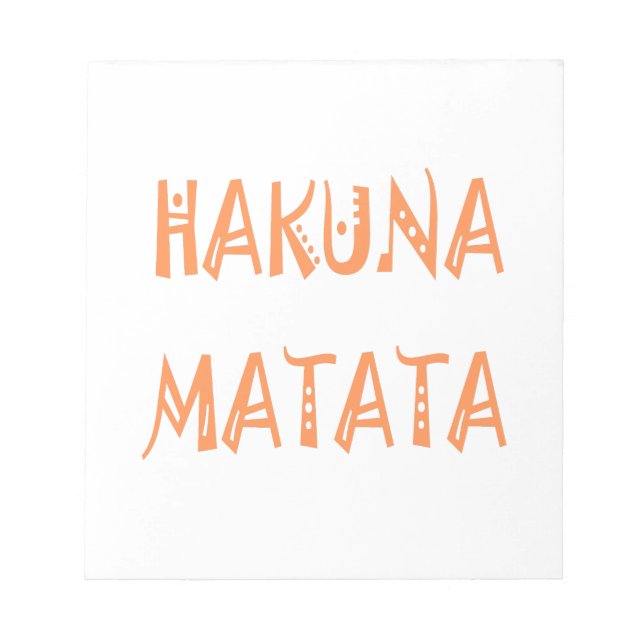 Bloc De Notas Hakuna Matata - Arte de texto tribal africano (Frente)