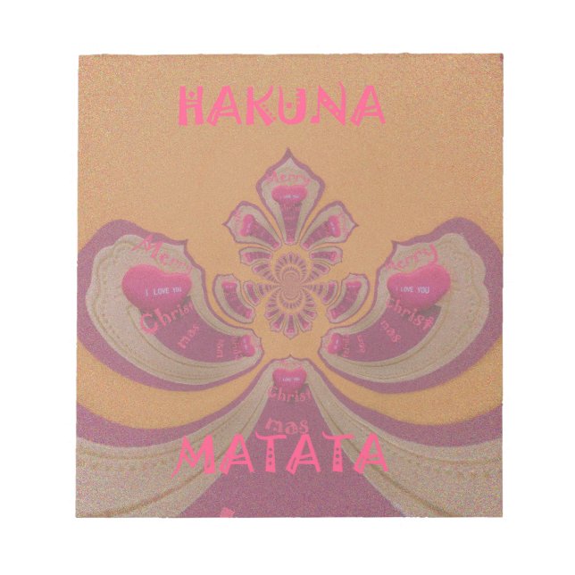 Bloc De Notas Hakuna Matata Feliz Navidad hermoso diseño de cora (Frente)
