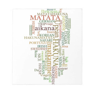 Bloc De Notas Hakuna Matata Global Word Cloud Art