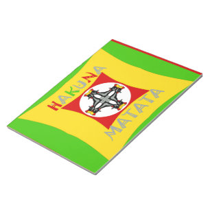 Bloc De Notas Hakuna Matata Rasta Color Red Golden Green