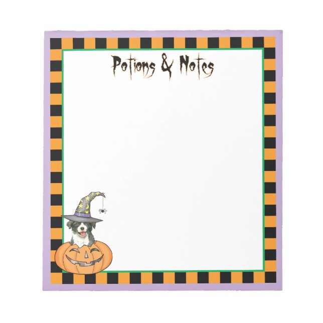 Bloc De Notas Halloween Border Collie Notepad (Frente)
