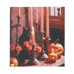 Bloc De Notas Halloween Calabazas Velas Cute Spooky arte festivo