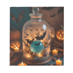 Bloc De Notas Halloween Calabazas Velas Cute Spooky arte festivo