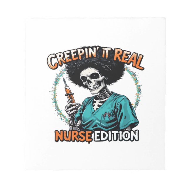 Bloc De Notas Halloween Creepin It Real! Edición de Enfermera Cl (Frente)