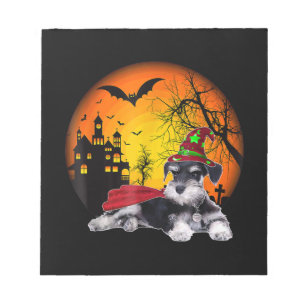 Bloc De Notas halloween en miniatura feliz schnauzer dogs hallow