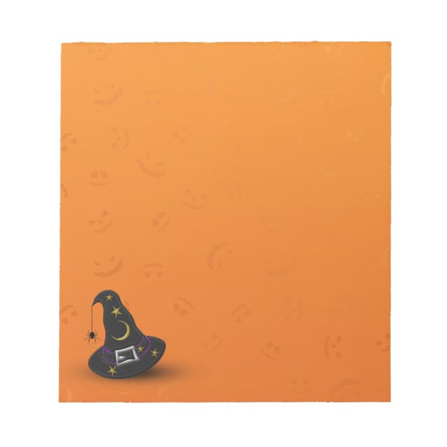 Bloc De Notas Halloween Gorra de brujas con araña (Frente)