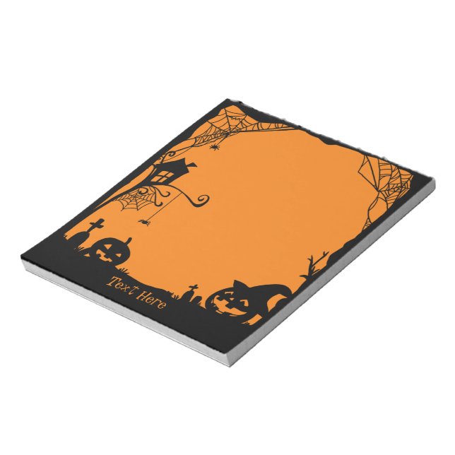 Bloc De Notas Halloween Scene Black Naranja Post-it Notes (Lado Izquierdo)
