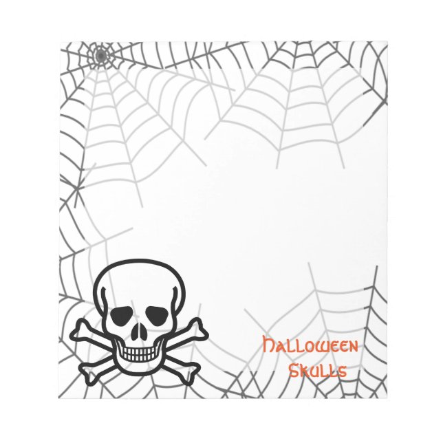 Bloc De Notas Halloween Skull Bone Skeleton Spider Web (Frente)