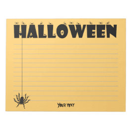 Bloc De Notas Halloween Typography Spiders Naranja/Negro