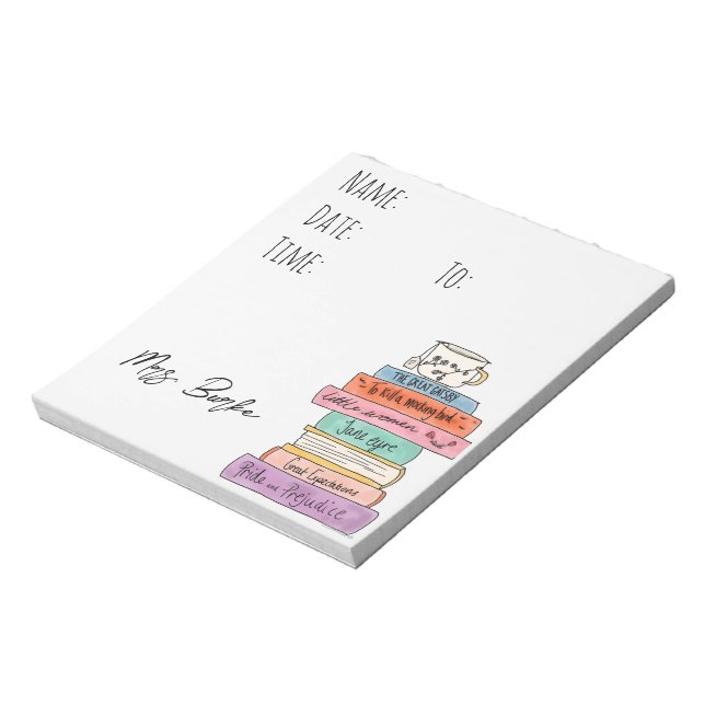 Bloc De Notas Hallpass, profesor de inglés (Lado Izquierdo)