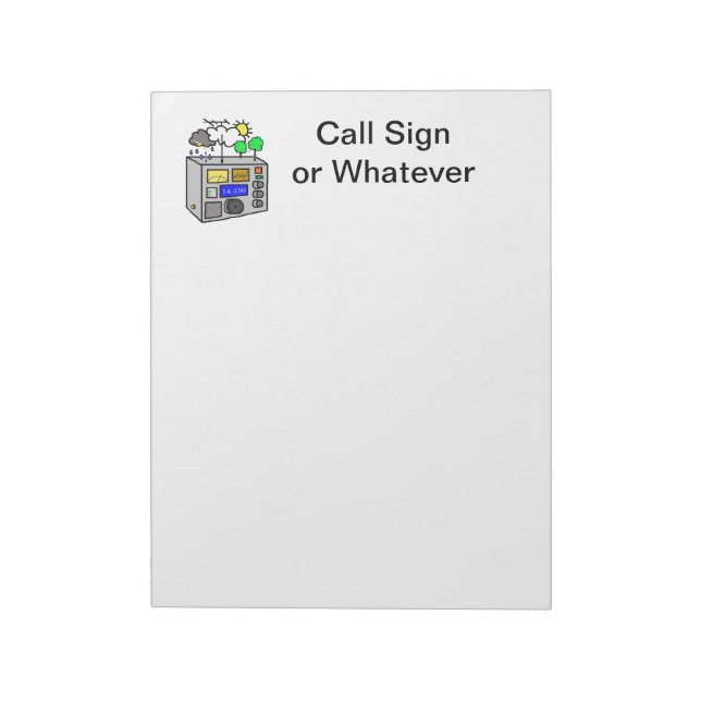 Bloc De Notas Ham Radio Notepad de Field Day con icono de radio (Lado Izquierdo)