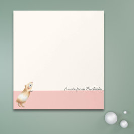 Bloc De Notas Hamster rosa y crema minimalista personalizado