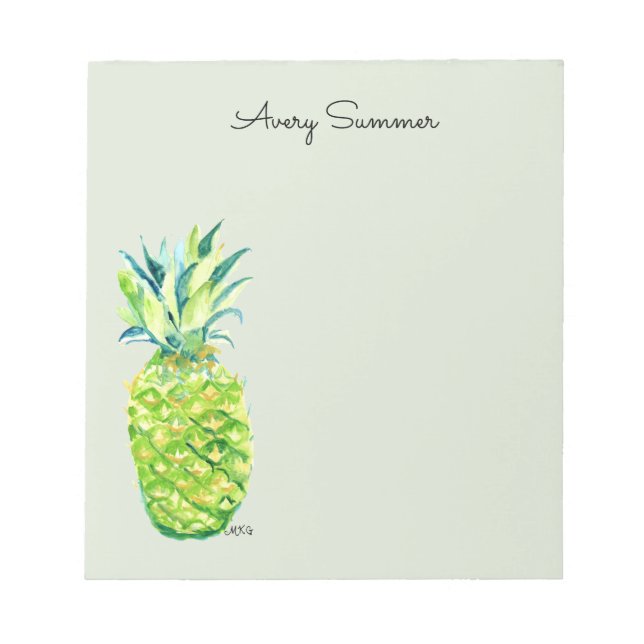 Bloc De Notas Hand-Painted Pineapple Sage Grocery List       (Frente)