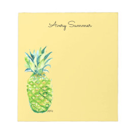 Bloc De Notas Hand-Painted Pineapple Yellow Grocery List      