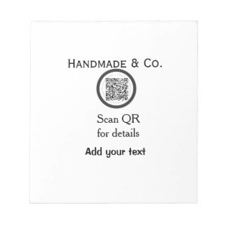 Bloc De Notas Handmade company business Scan QR details name dat