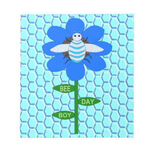 Bloc De Notas Happy Bee Day Boy Blue Birthday Bumblebee