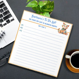 Bloc De Notas Happy Cat Personalized Planner Simple Moderno