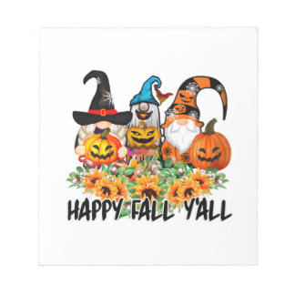 Bloc De Notas Happy Fall Y'all Gnome Leopard Gnome Sunflower