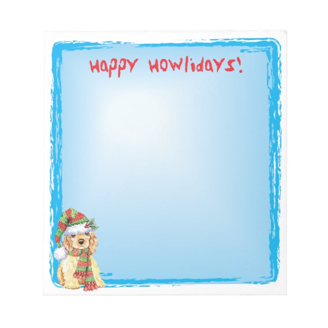 Bloc De Notas Happy Howlidays Cocker Spaniel (Frente)