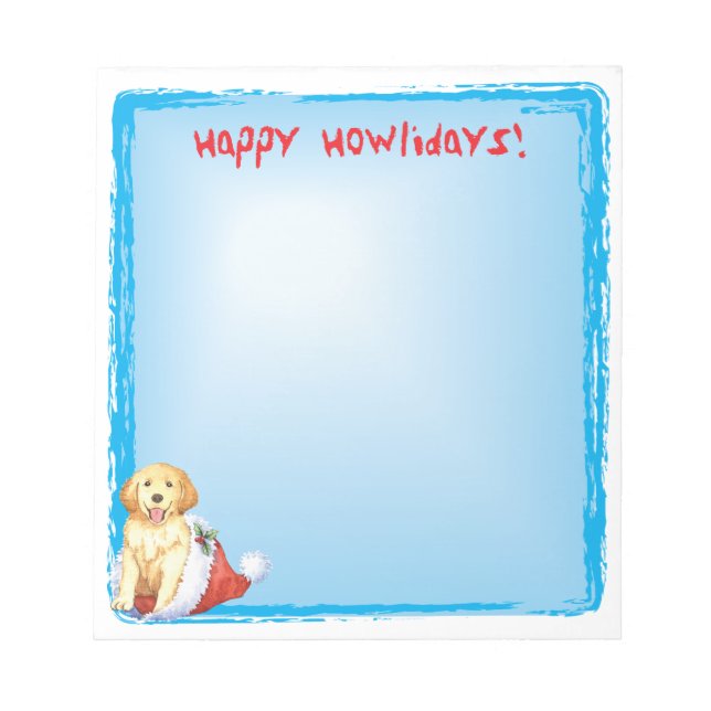 Bloc De Notas Happy Howlidays Golden Retriever (Frente)