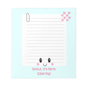 Bloc De Notas Happy Notes Blue: Kawaii Notepad