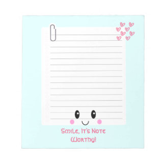 Bloc De Notas Happy Notes Blue: Kawaii Notepad