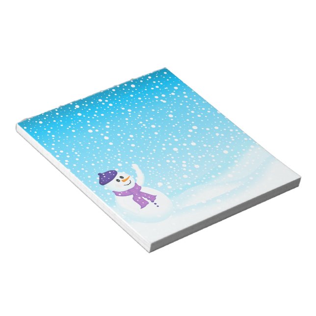 Bloc De Notas Happy Snowman Winter Notepad (Lado Derecho)