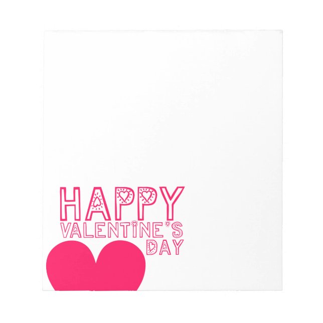 Bloc De Notas Happy Valentine's day Cute typography (Frente)