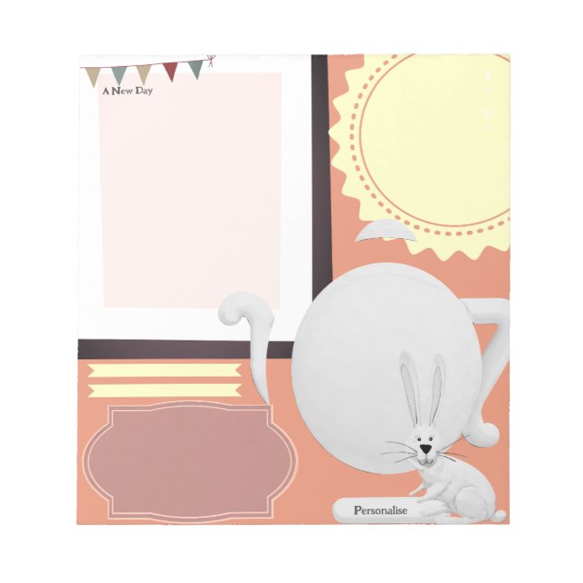 Bloc De Notas Hare Tea Pot Fiesta Journal Notes Scrapbook Paper (Frente)