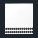 Bloc De Notas Harlequin Blanco y negro<br><div class="desc">El estilo clásico tradicional de los elegantes diamantes de Harlequin en blanco y negro contemporáneos</div>