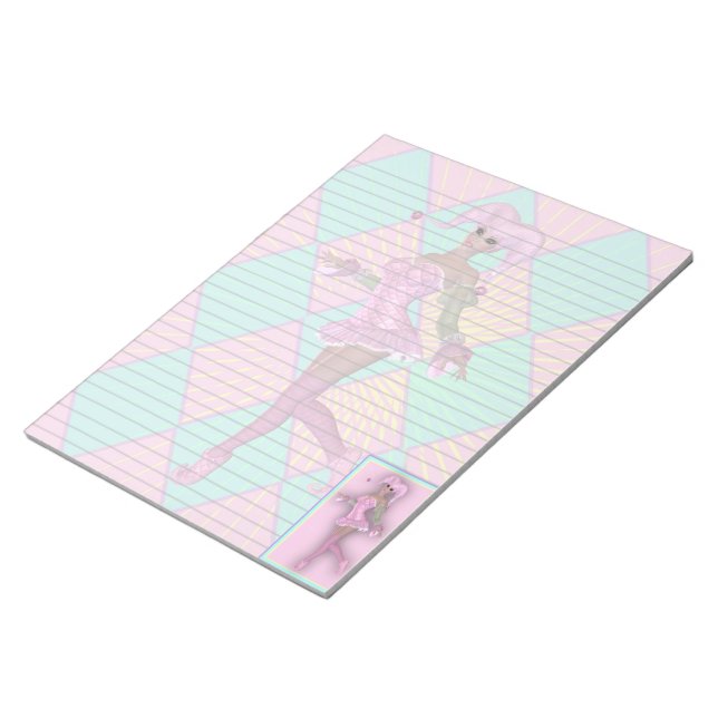Bloc De Notas Harlequin Clown Fantasy Pastel Legal Notepad (Lado Derecho)