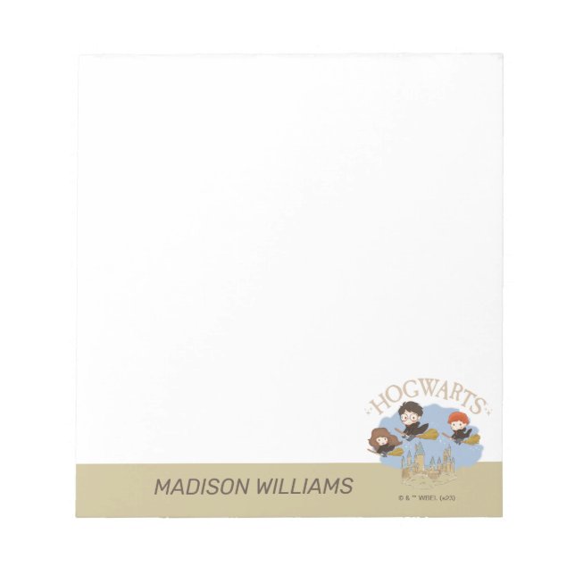 Bloc De Notas HARRY POTTER™, Hermione y Ron vuelan sobre HOGWART (Frente)