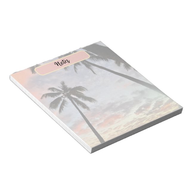 Bloc De Notas Hawaiian Sunset Palm Tree (Lado Derecho)