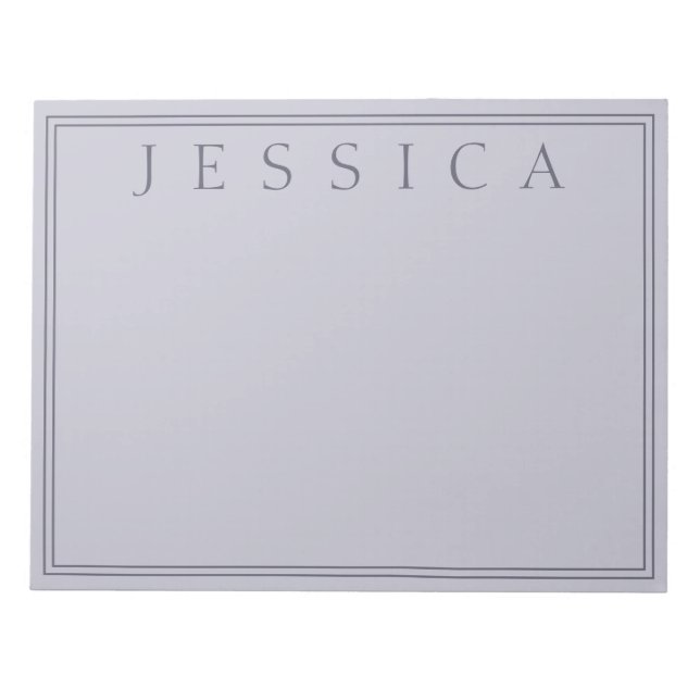 Bloc De Notas Hazy Purple & Lavender Gray | Tu Nombre (Frente)