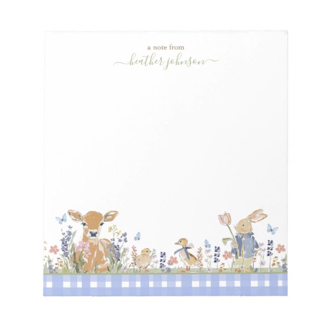 Bloc De Notas Hearthlight Notes Spring Soft Meadow Gingham (Frente)