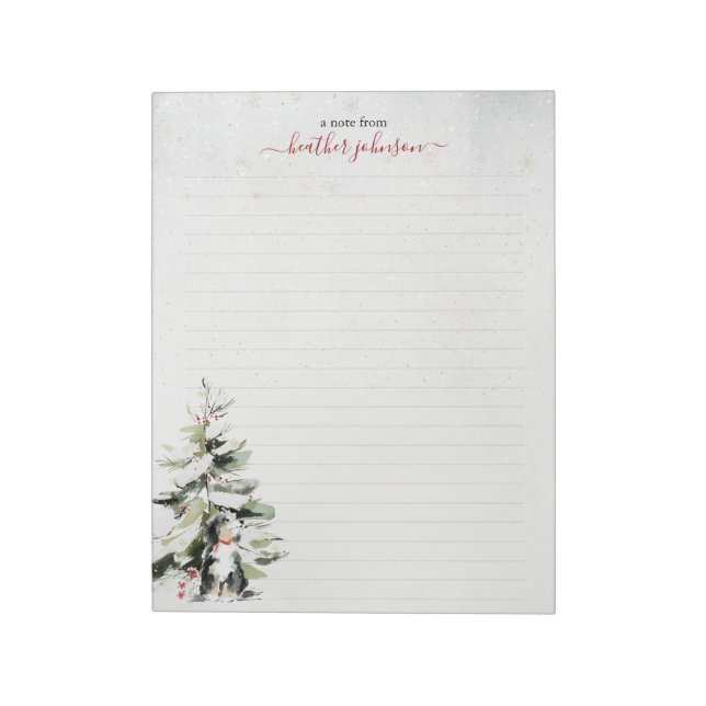 Bloc De Notas Hearthlight Notes Winter Cozy Dog Personalized (Lado Izquierdo)