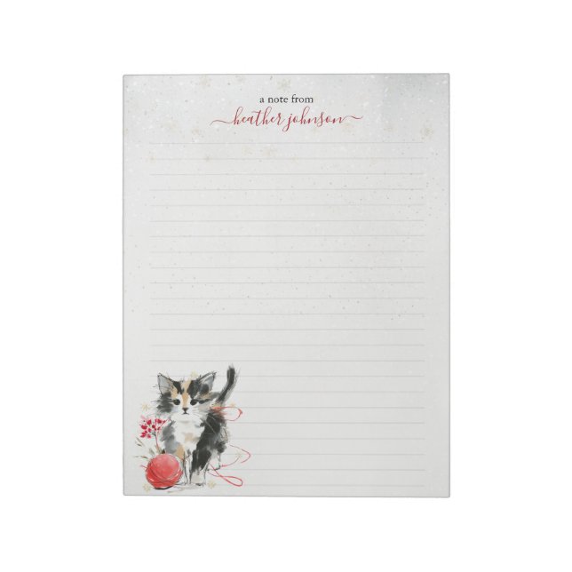 Bloc De Notas Hearthlight Notes Winter Cozy Kitten Personalized (Lado Izquierdo)