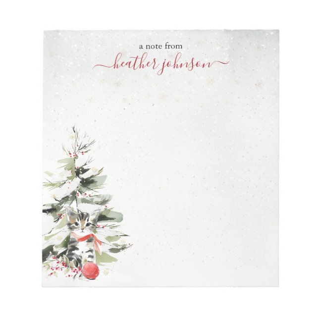 Bloc De Notas Hearthlight Notes Winter Cozy Kitten Personalized (Frente)