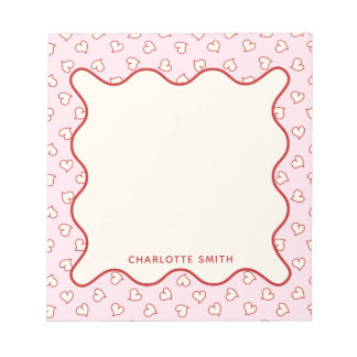 Bloc De Notas Hearts Pattern Custom Valentine Gift Notepad