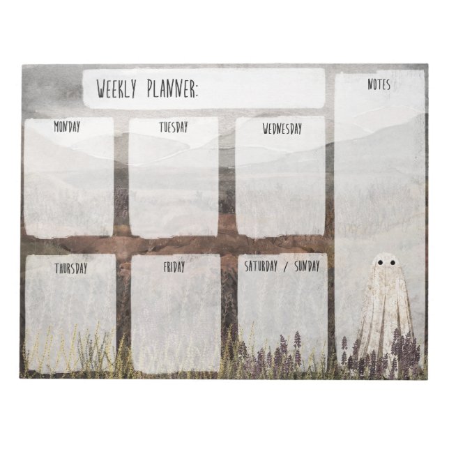 Bloc De Notas Heather Ghost Weekly Planner (Frente)