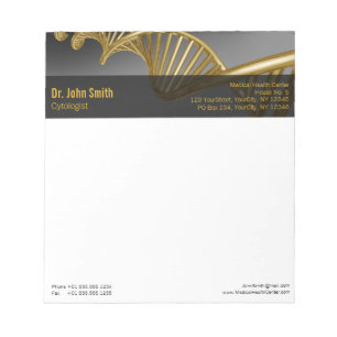Bloc De Notas Hebra de ADN profesional oro médico lujo