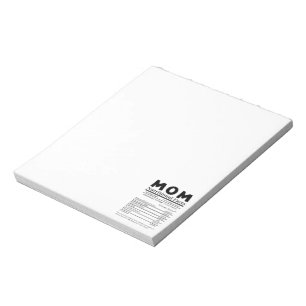 Bloc De Notas Hechos Nutricionales De Mamá