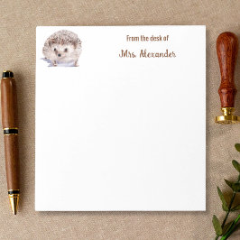 Bloc De Notas Hedgehog Cute Watercolor Desde El Escritorio De