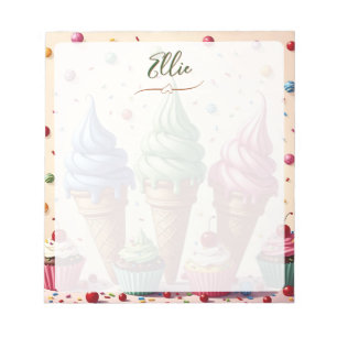 Bloc De Notas Helado y cupcakes Personalizados