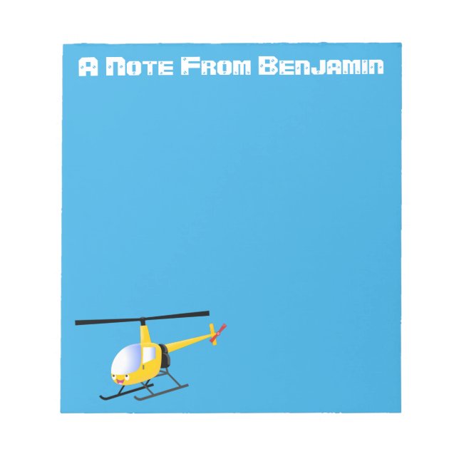 Bloc De Notas Helicóptero de personalizado alegre amarillo lindo (Frente)